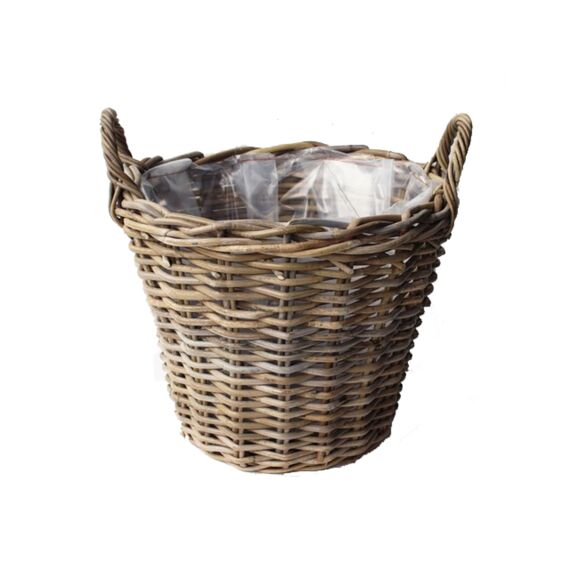 Mand Klassiek Rattan Grijs D40h30cm