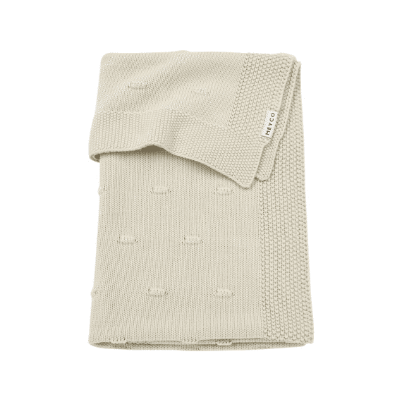 Meyco Deken Bed 100x150 Gebreid Katoen Knots Soft Sand