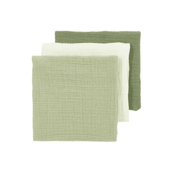 Meyco Tetradoeken 3-pack 70x70 Naturel Soft Olive Olive Green
