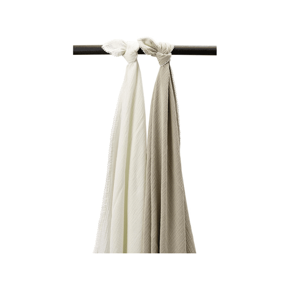 Meyco Swaddle Tetra 120x120 2-pack Lace Offwhite Sand