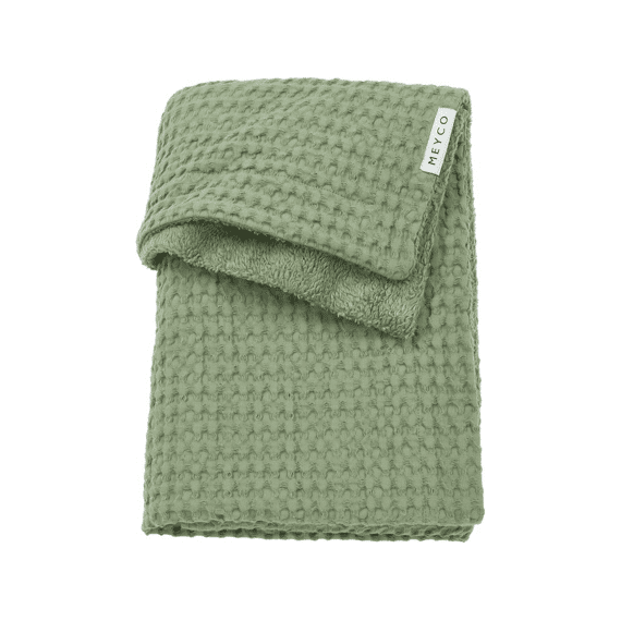 Meyco Deken Bed 100x150 Wafel Teddy Olive Green