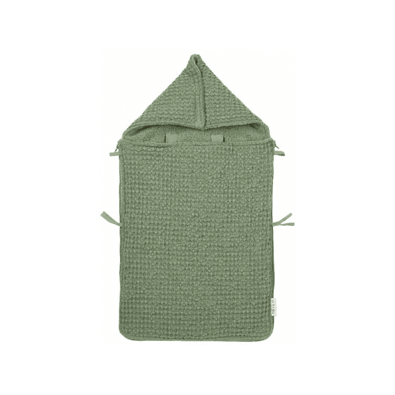 Meyco Voetenzak Autostoeltje 0+ Teddy Wafel Olive Green