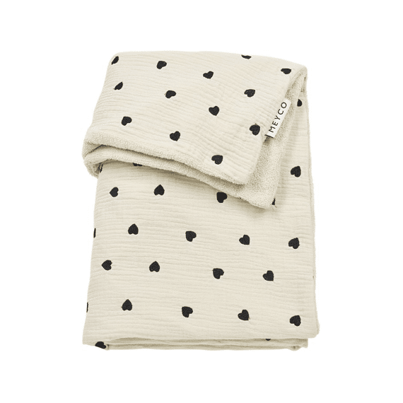 Meyco Deken Bed 100x150 Gebreid Katoen Sweat Heart Soft Sand