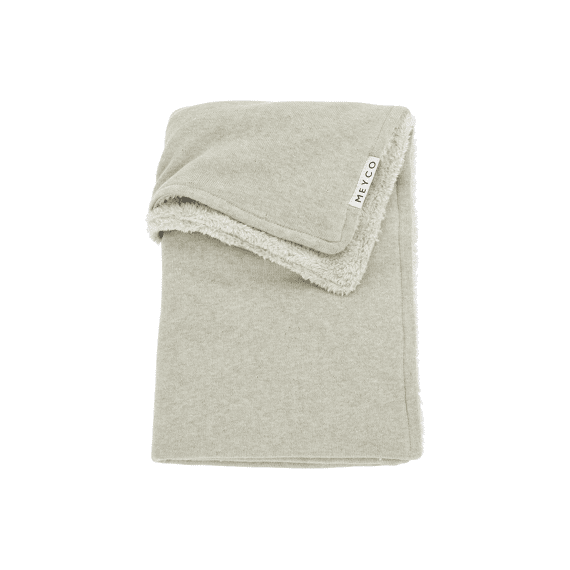 Meyco Deken Wieg 75x100 Gebreid Katoen Teddy Knit Basic Sand Melange