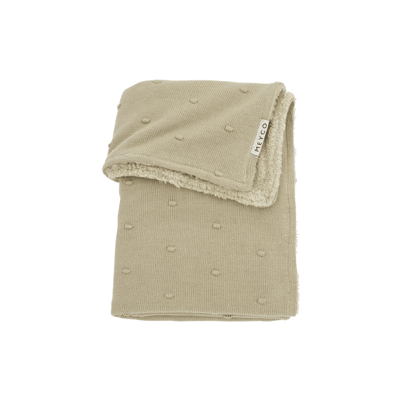 Meyco Deken Wieg 75x100 Gebreid Katoen Teddy Mini Knots Sand