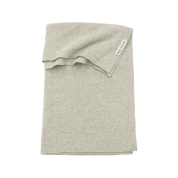 Meyco Deken Bed 100x150 Gebreid Katoen Knit Basic Sand Melange