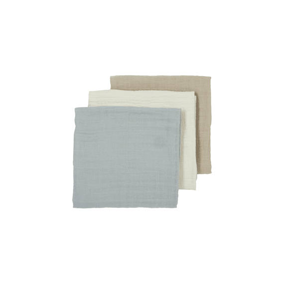 Meyco Tetradoeken 3-pack 70x70 Uni Offwhite Light Grey Sand