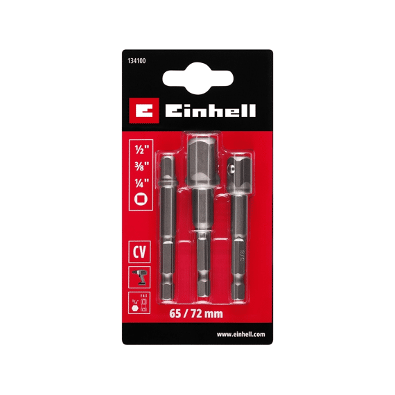 Einhell Adapterset 3 Stuks 1/4, 3/8, 1/2