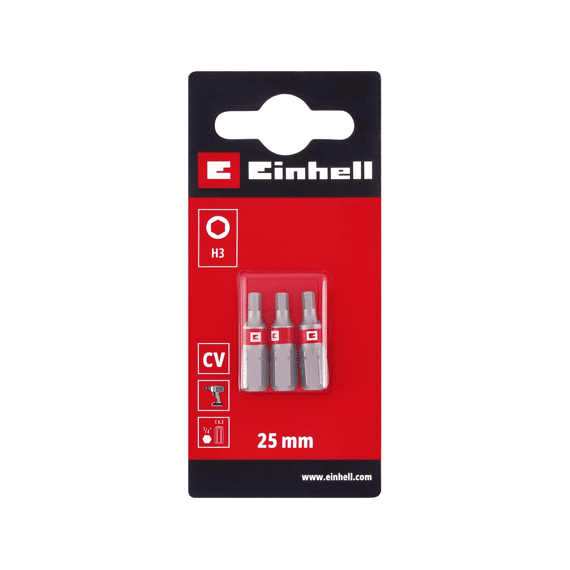 Einhell 3 Bit Standaard 25mm Hex 3