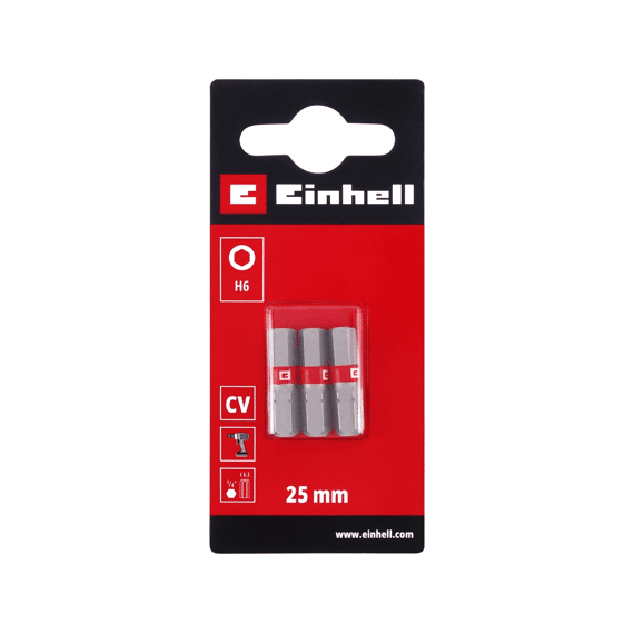 Einhell 3 Bit Standaard 25mm Hex 6