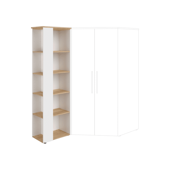 Paidi Oscar Boekenkast Hoek Aanbouw Wit/Naturel