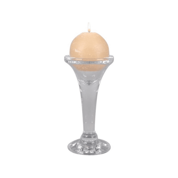 Semplice   - Glazen Kandelaar Voor Tafelkaars, Bolkaars Of Kaars - Ø9,5Xh15Cm