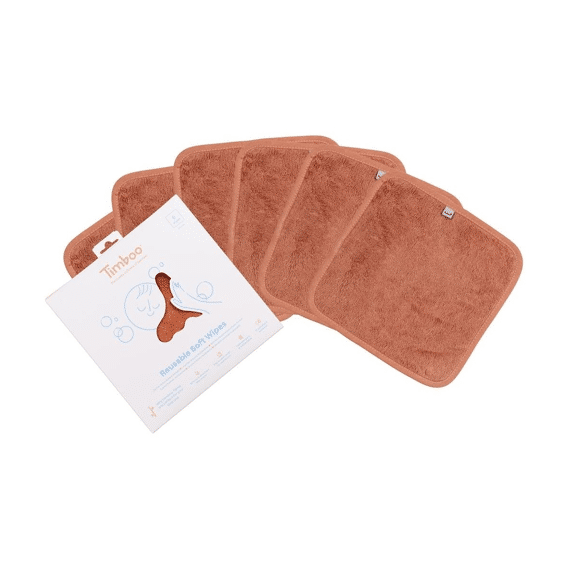 Timboo Soft Wipes 20x20cm 6st Herbruikbaar Sunrise Orange