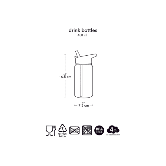 A Little Lovely Company Drinkfles 450Ml Rainbows