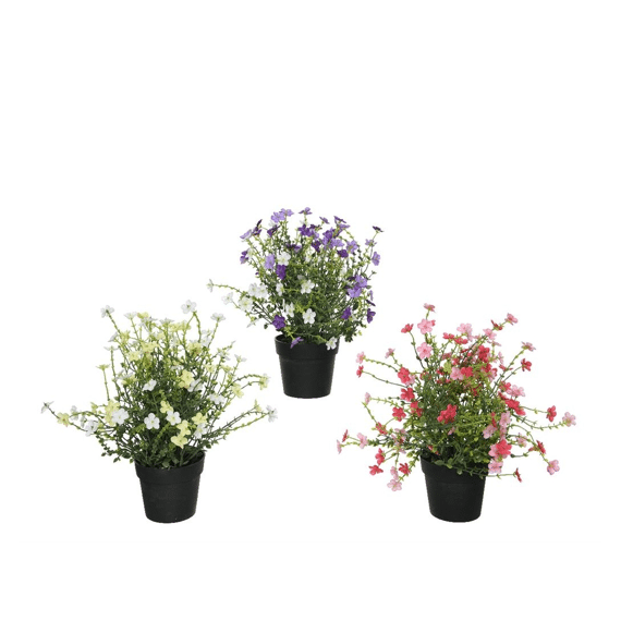Bloem In Pot Polyester L20.00-w25.00-h28.00cm Assortiment Prijs Per Stuk