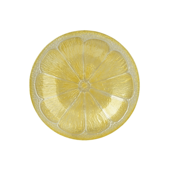 Schaal Glas Dia41.00-h5.50cm Geel