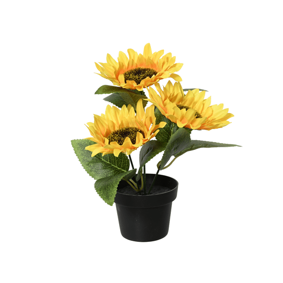 Zonnebloem In Pot Polyester Dia18.00-h20.00cm Geel/kleur(en)