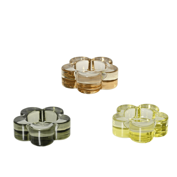 Theelichthouder Glas Dia7.20-h2.50cm Assortiment Prijs Per Stuk