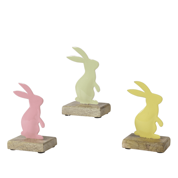 Konijn Ijzer Op Voet L7.50-w5.00-h12.00cm Assortiment Prijs Per Stuk