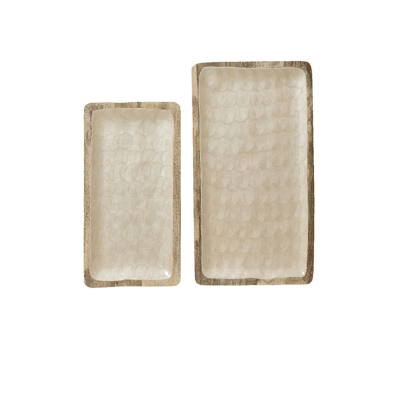 Decobord Mangohout L45.50-w25.00-h2.00cm Creme