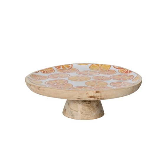 Decoplateau Mangohout Dia27.50-h9.50cm Oranje
