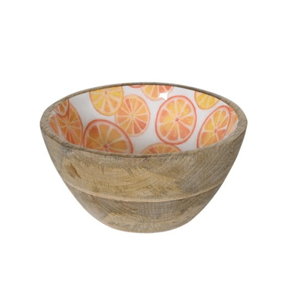 Decoschaal Mangohout Dia12.50-h6.00cm Oranje