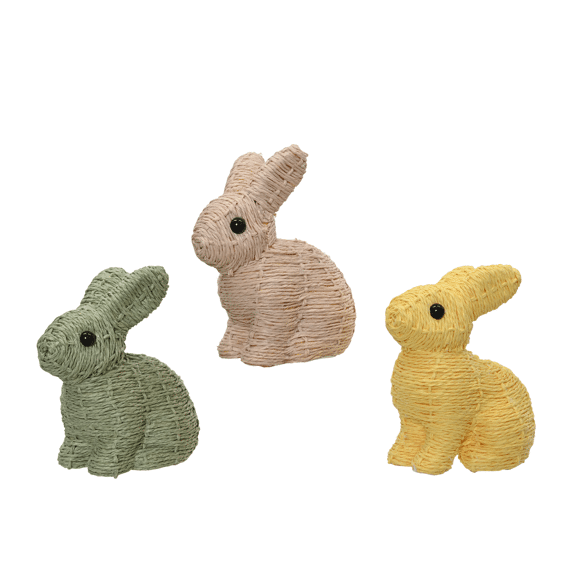Konijn Papiertouw L7.00-w11.00-h12.00cm Assortiment Prijs Per Stuk