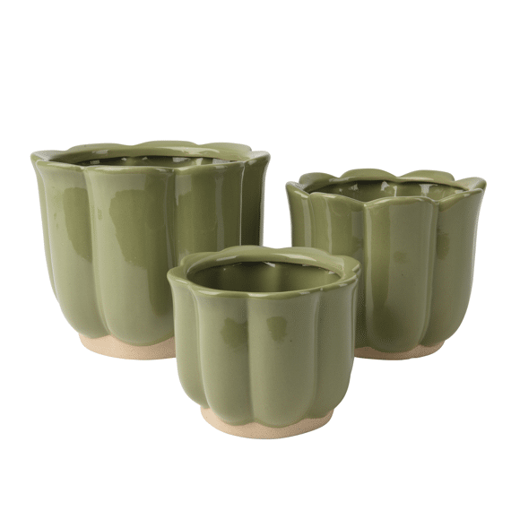 Planter Keramiek Dia15.00-h12.50cm Groen