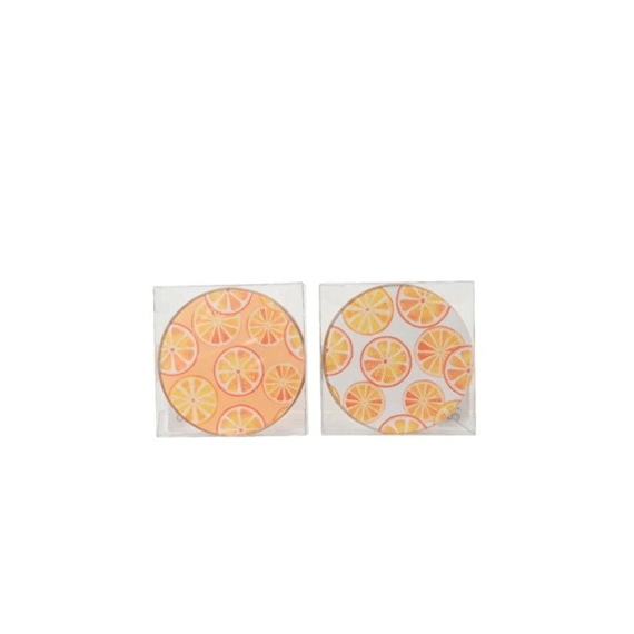 Onderzetter Glas Dia10.00-h0.50cm Oranje/kleur(en) Assortiment Prijs Per Stuk