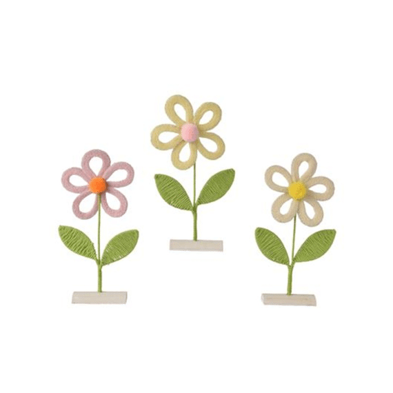 Bloem Op Voet Polyester L5.00-w14.00-h30.00cm Assortiment Prijs Per Stuk