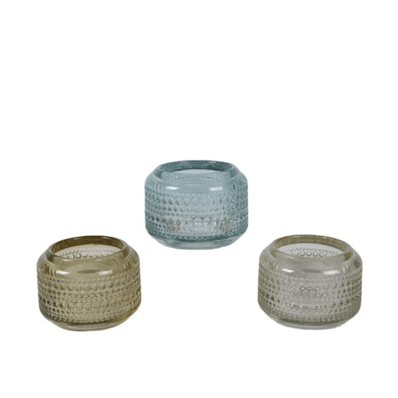 Theelichthouder Glas Dia8.00-h6.00cm Assortiment Prijs Per Stuk
