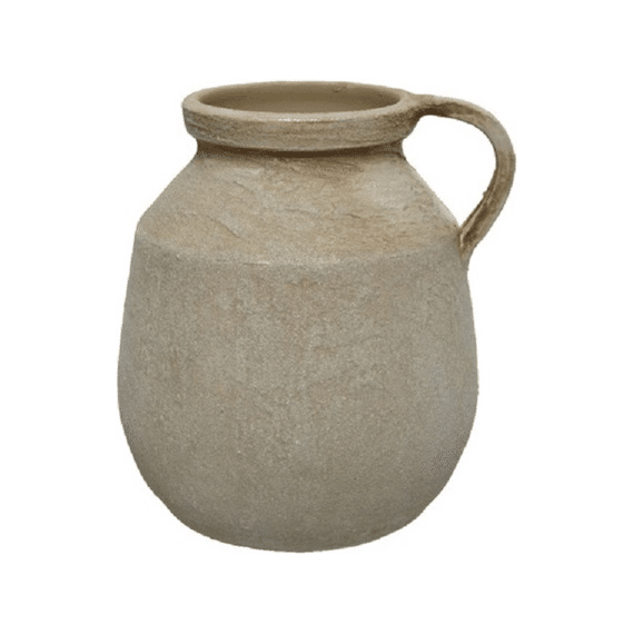 Kruik Terracotta Dia22.00-h25.00cm Grijs Washed
