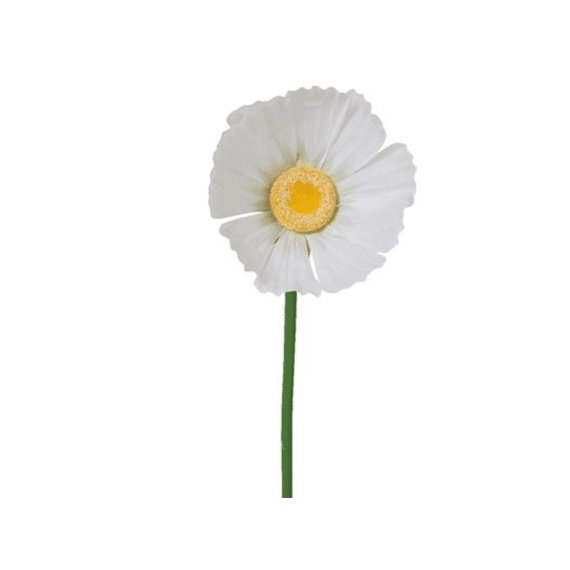 Madeliefje Op Steel Polyester L30.00-w30.00-h92.00cm Wit