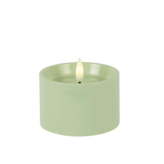 Led Budget Kaars Plastic Steady Buiten Dia7.50-h5.00cm-1l Groen/warm Wit