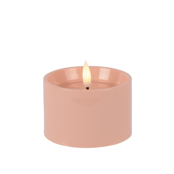 Led Budget Kaars Plastic Steady Buiten Dia7.50-h5.00cm-1l Roze/warm Wit
