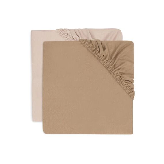 Jollein Hoeslaken Jersey 70/75X140/150Cm Wild Rose/Biscuit (2Pack)