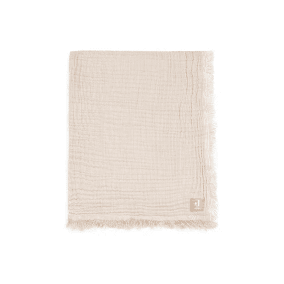 Jollein Deken Wieg 75X100Cm Fringe Stripe Biscuit/Ivory Gots