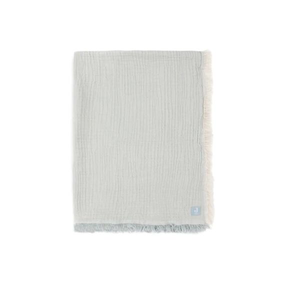 Jollein Deken Ledikant 120X120Cm Fringe Stripe Sea Green/Ivory Gots