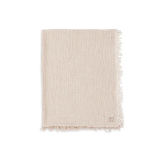 Jollein Deken Ledikant 120X120Cm Fringe Stripe Biscuit/Ivory Gots