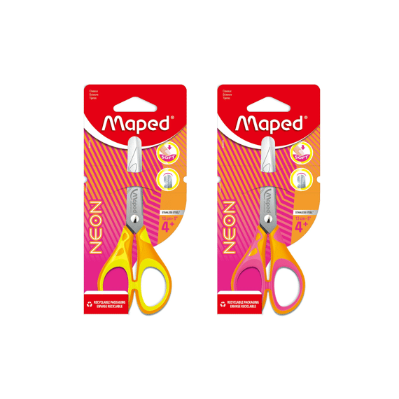 Maped Neon Schaar 13cm Assortiment Kleuren Op Blister