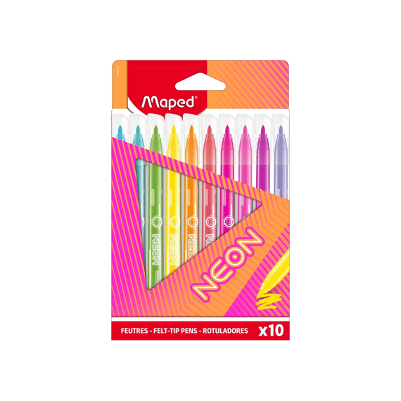 Maped Neon Kleurviltstiften 10 Stuks In Ophangdoos