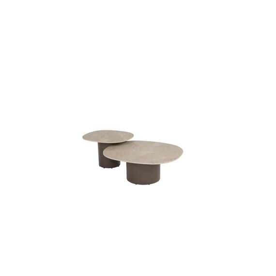 4 Seasons Sofie Salontafel Set Keramisch Blad Met Frame Terre 50x60x35cm + 70x80x30cm