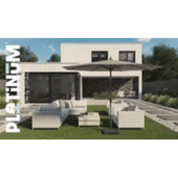 Platinum Riva Parasol Alu 3m Rond Teak/ecru