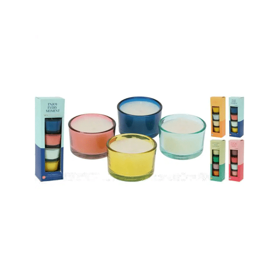 Geurkaars In Glas Set4 5x3cm 4