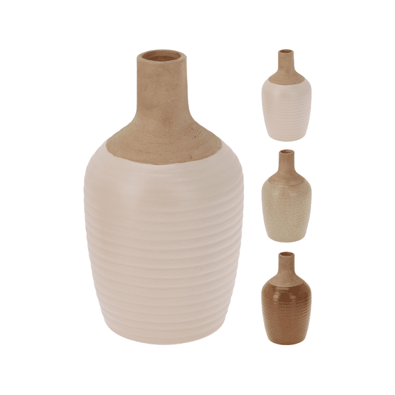 Vaas Aardewerk 18cm 3ass Kleur