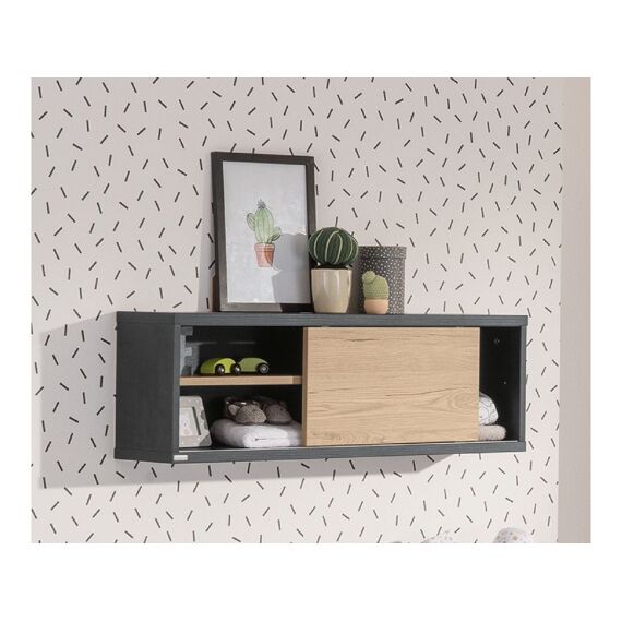 Paidi Tomke Black/oak Wandrek Schuifdeur