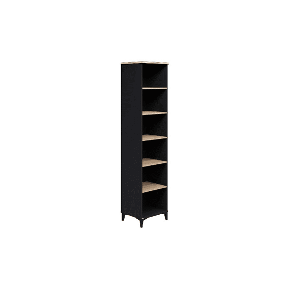 Paidi Tomke Black/oak Boekenkast 6 Open Vakken