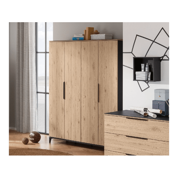 Paidi Tomke Black/oak Kast 4 Deuren