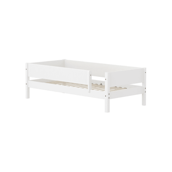 Flexa White Bedbank 90x200 Bedhek Grooves (incl.lattenbodem)