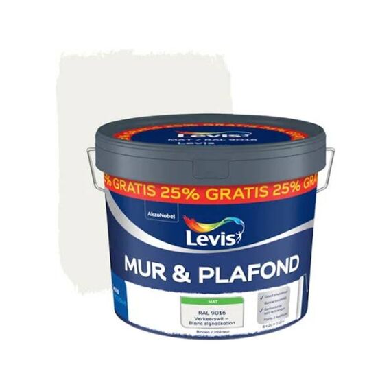 Levis Muur En Plafond Verf Mat Ral 9016 8+2l